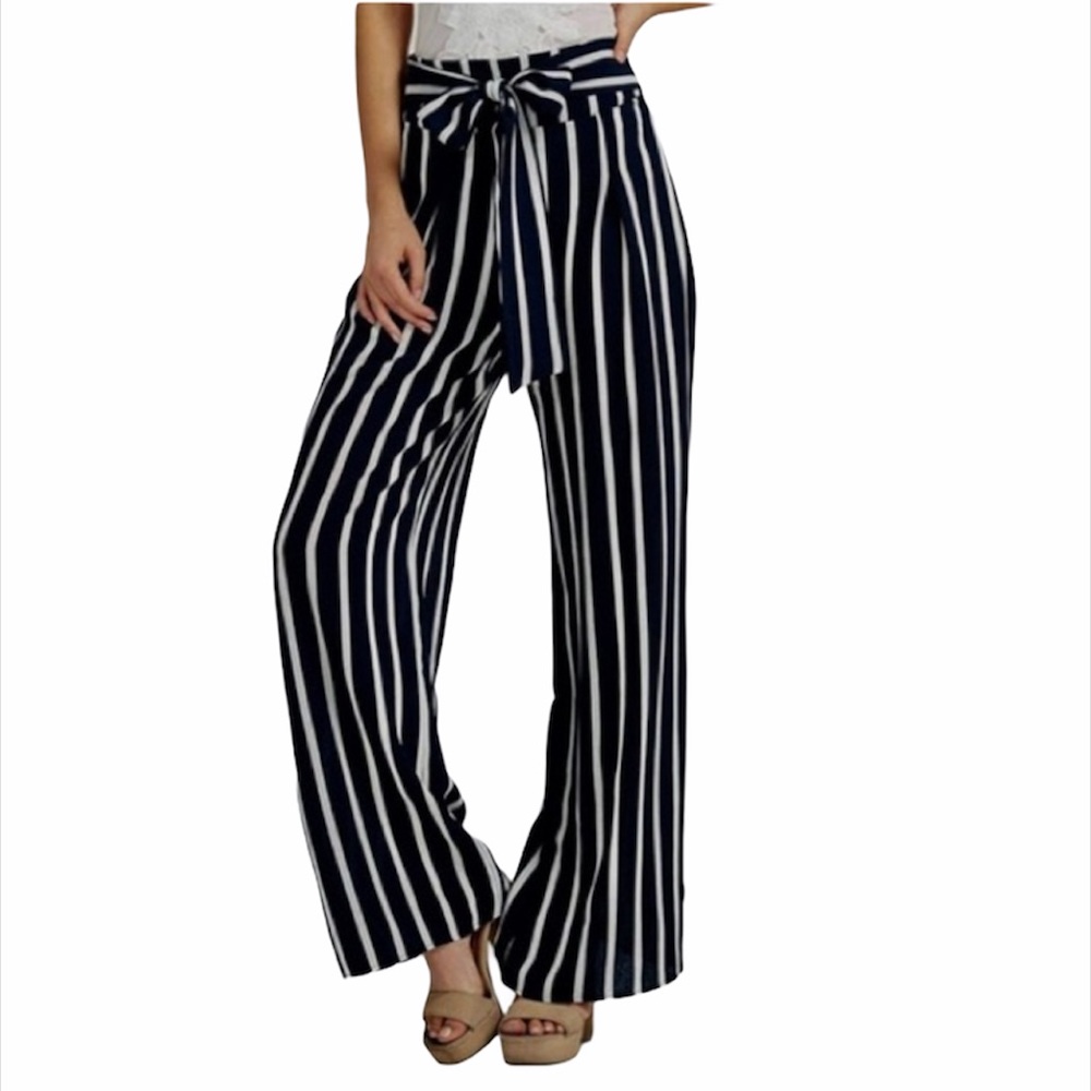 Stripped Wide Leg Pants